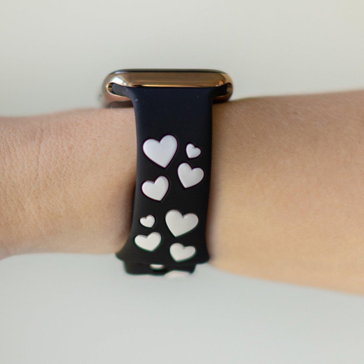 Black & White Love & Luxe Apple Watch Band - Strawberry Avocados