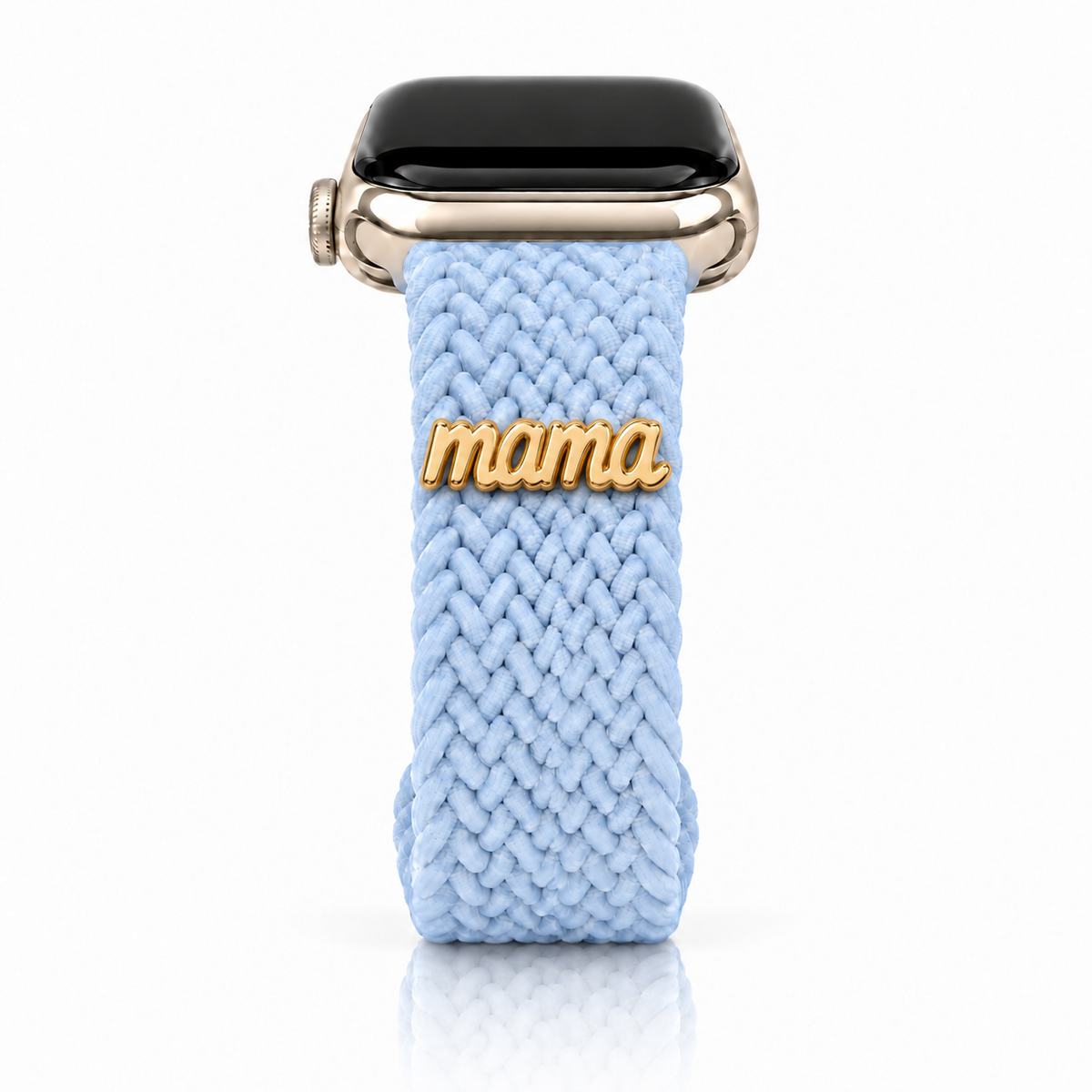The Cloud Watchband - Bluebell Breeze with gold Mama screw-back charm