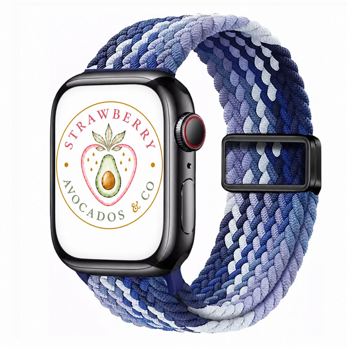 The Cloud Watchband - Blueberry Moonlight with Strawberry Avocados & Co. watch face