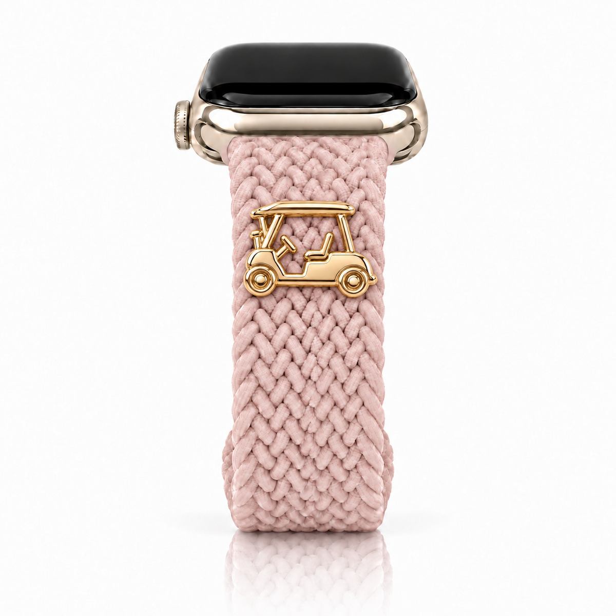 The Cloud Watchband - Blushing Pearls with gold Golf Cart screw-back charm