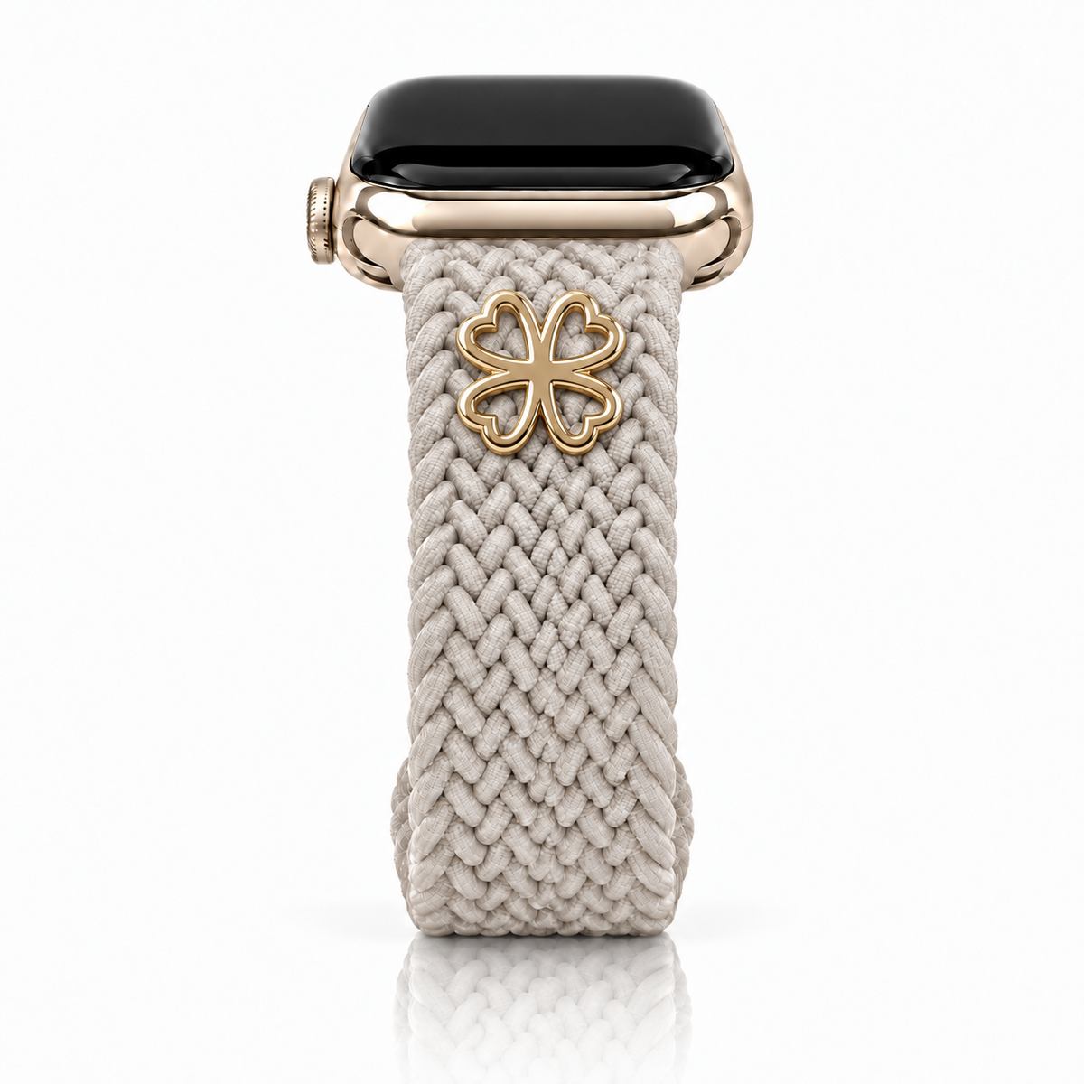 The Cloud Watchband - Caribbean Sand with gold Clover screw-back charm