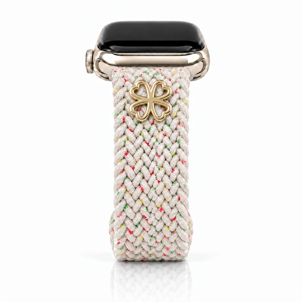 The Cloud Watchband - Confetti Wishes with gold Clover screw-back charm