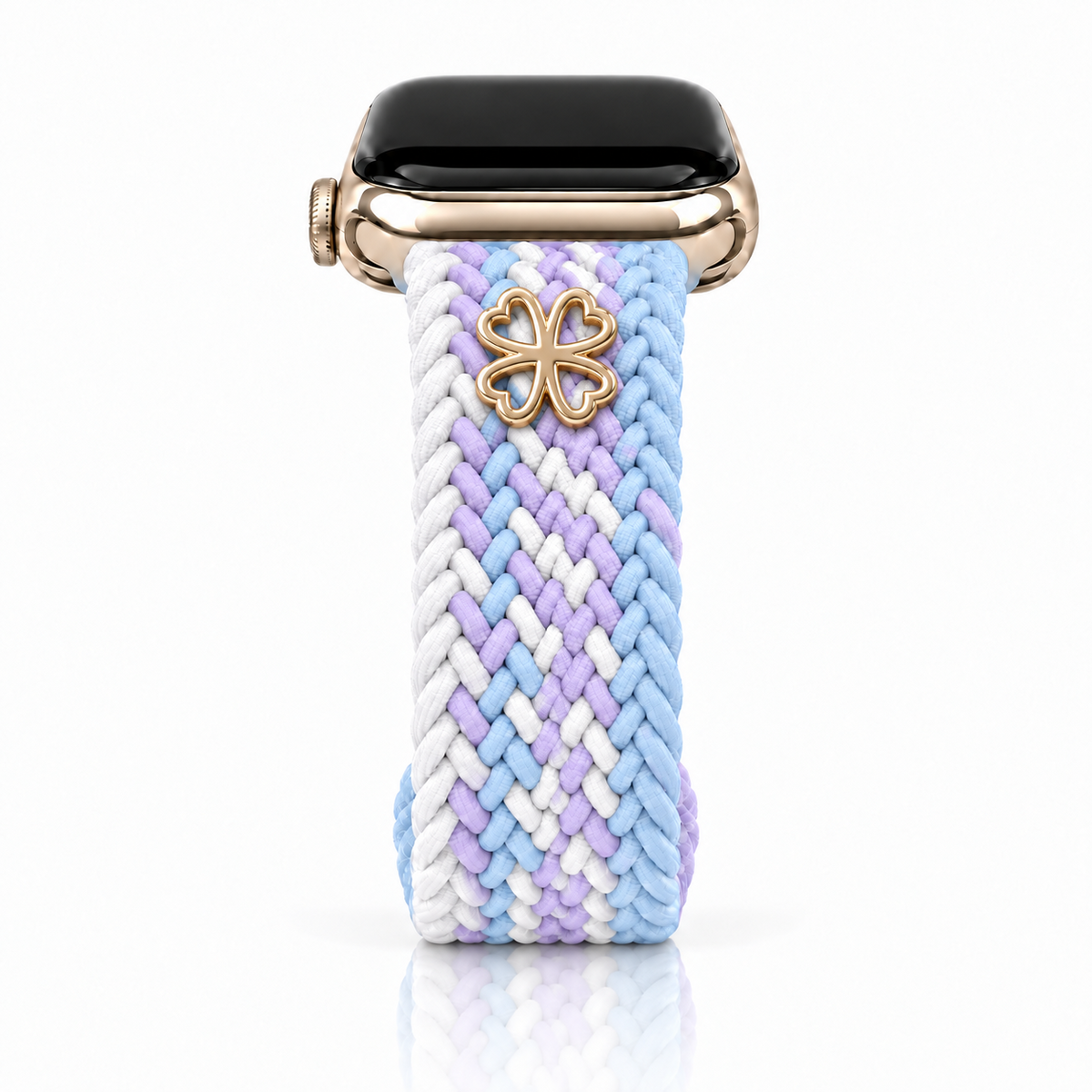 The Cloud Watchband - Lavender Skies with gold Clover screw-back charm