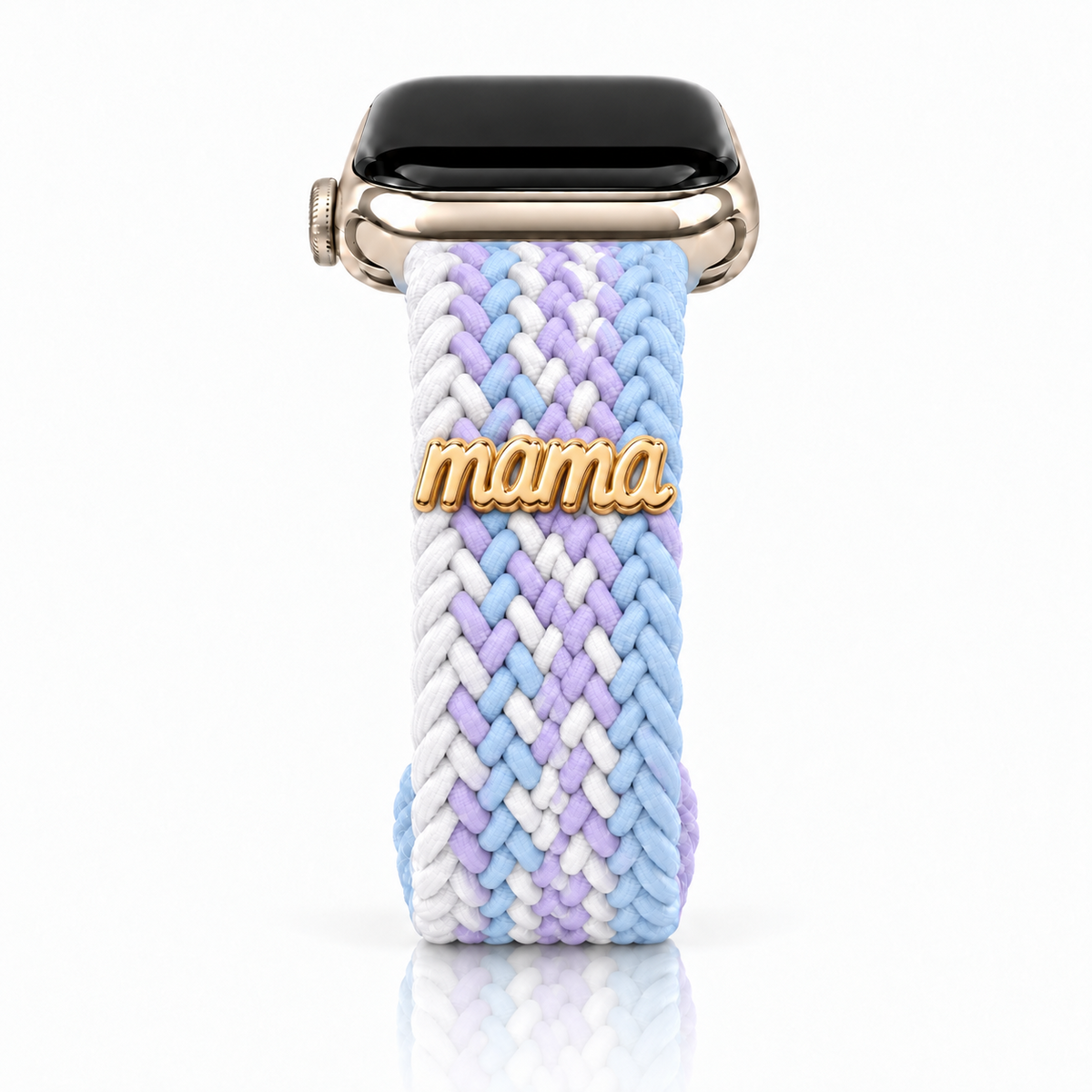 The Cloud Watchband - Lavender Skies with gold Mama screw-back charm