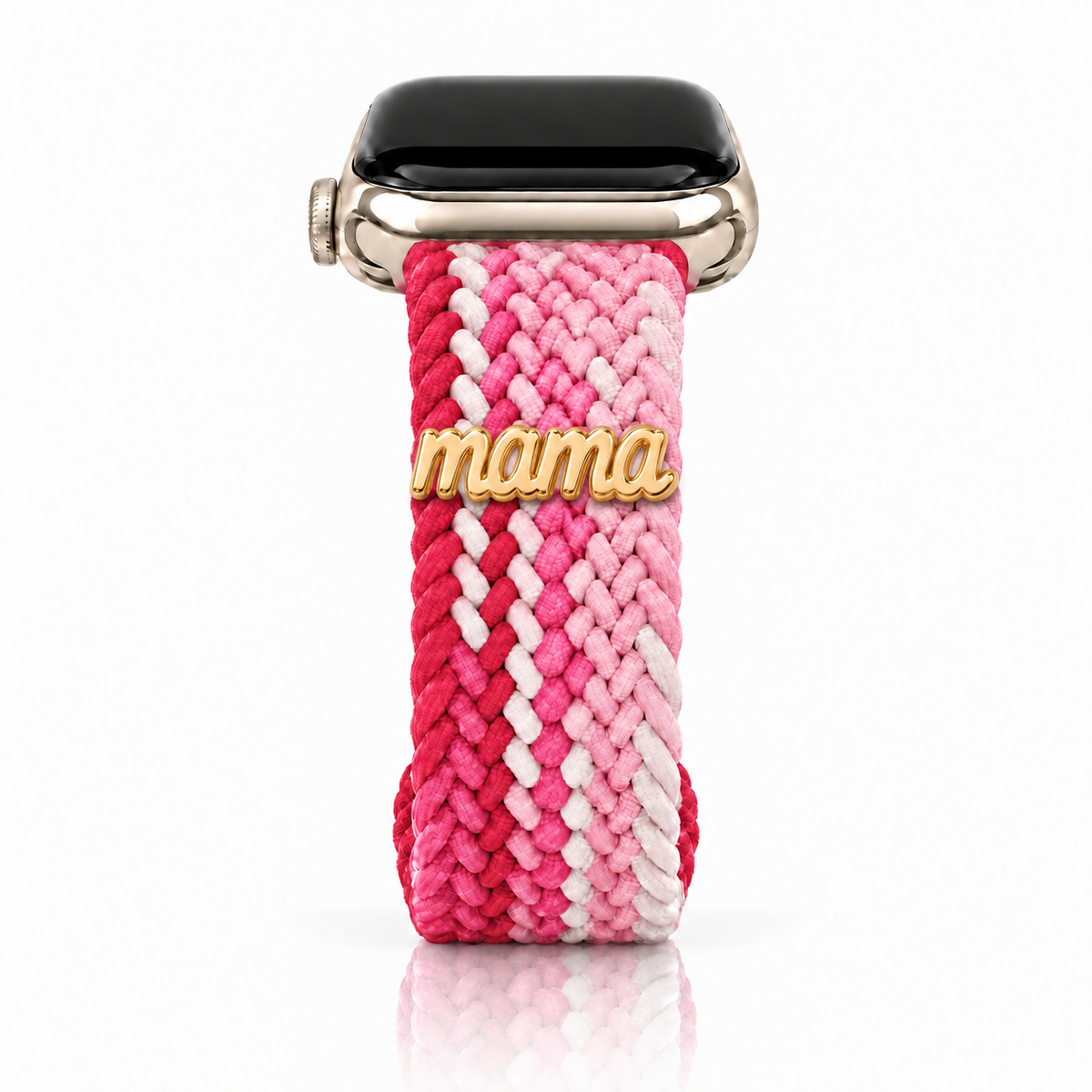The Cloud Watchband - Raspberry Lemonade with gold Mama screw-back charm