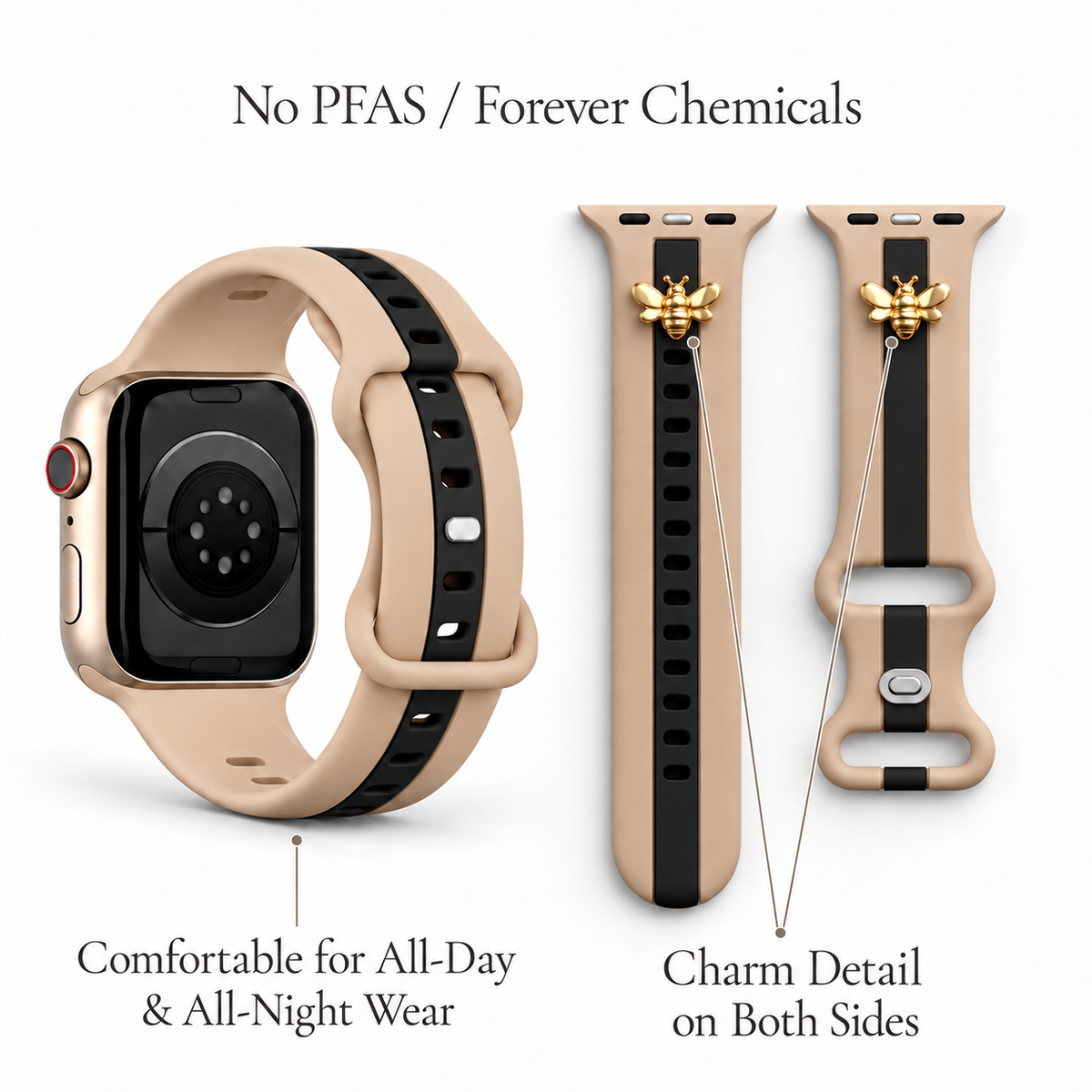 Skye Nude Sand & Black Smart Watch Band