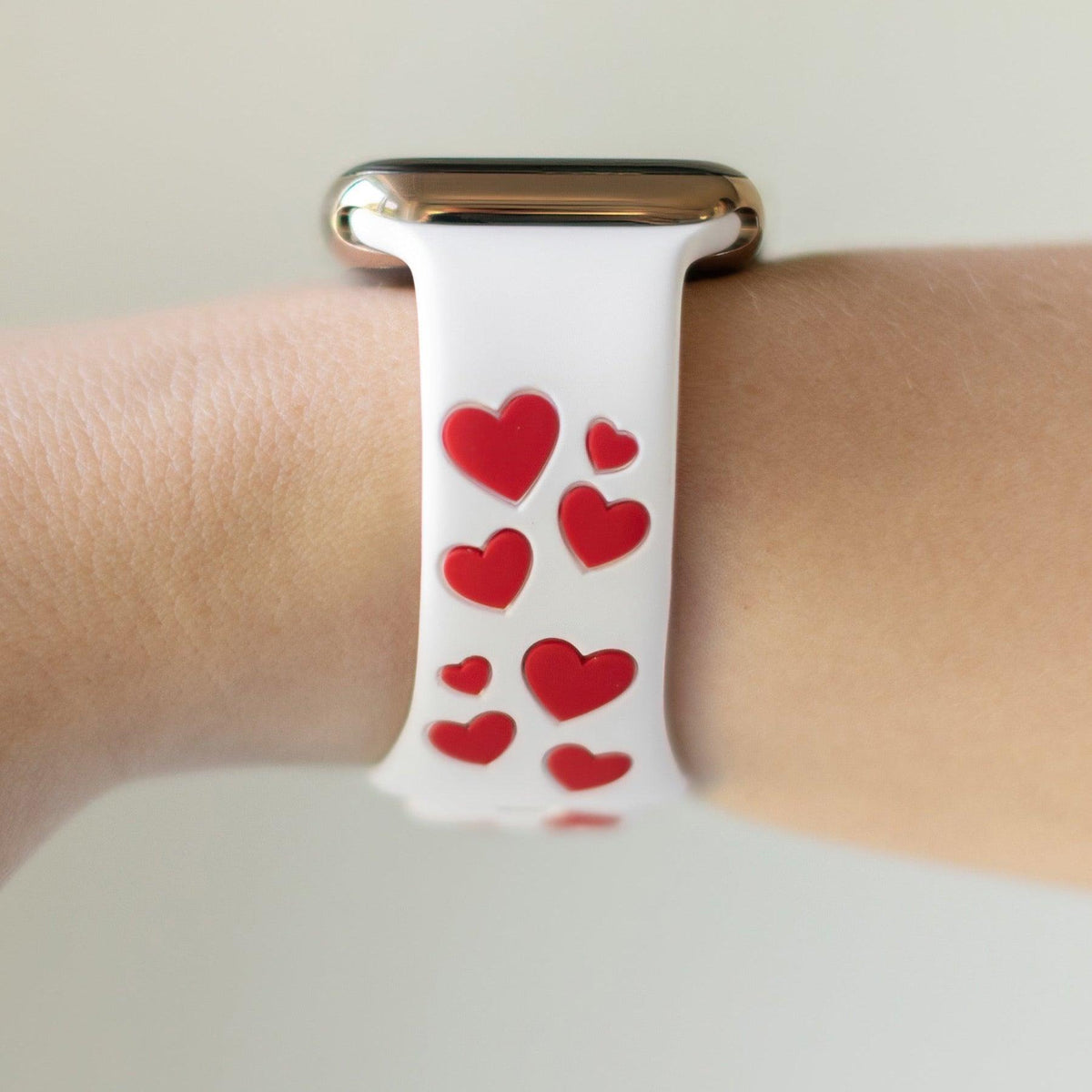 White & Red Love & Luxe Apple Watch Band - Strawberry Avocados