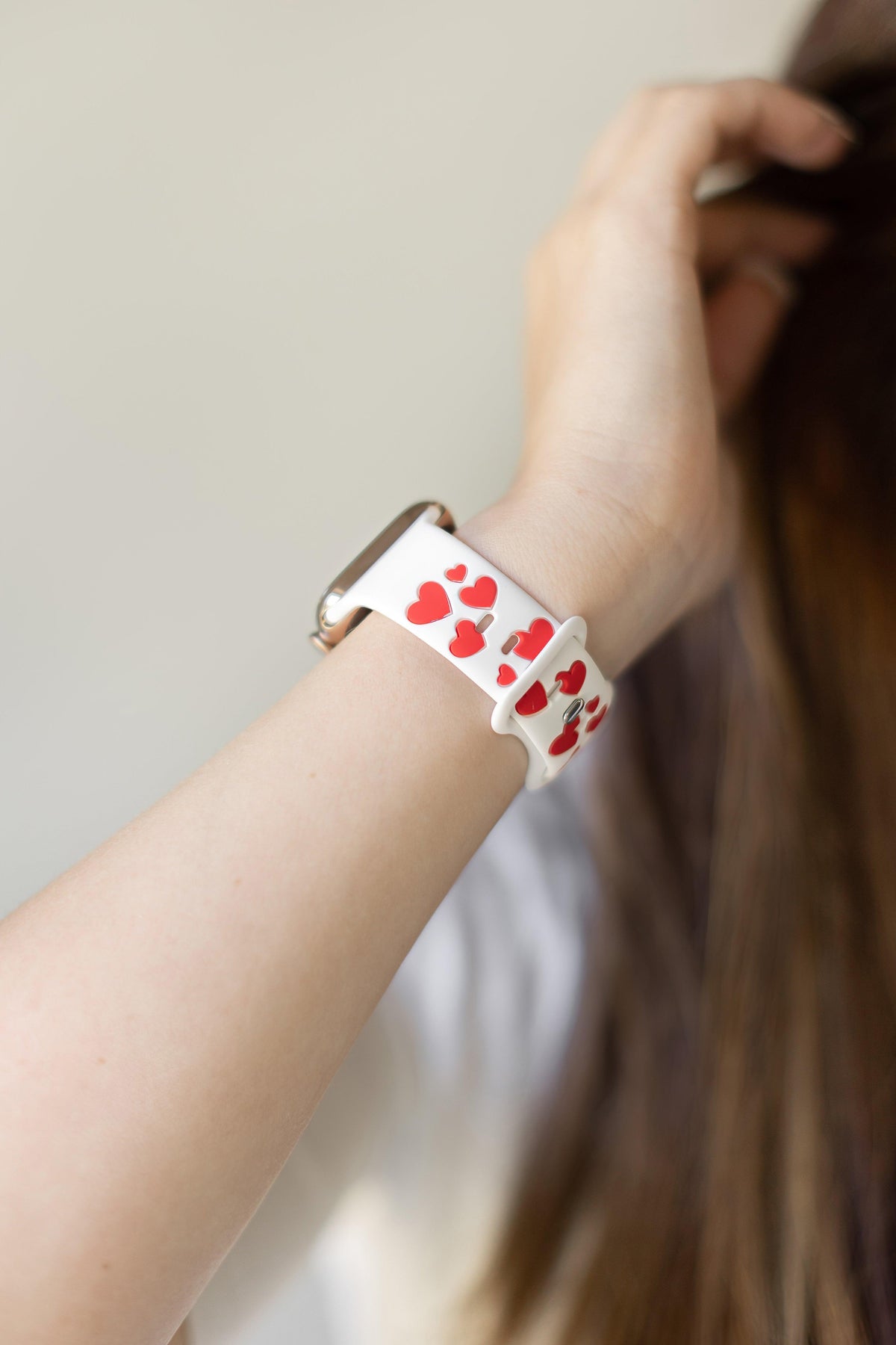 White & Red Love & Luxe Apple Watch Band - Strawberry Avocados