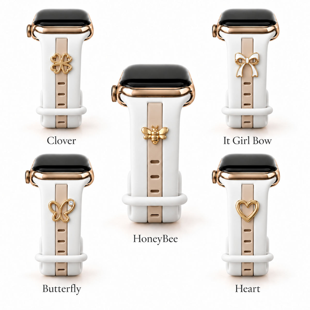 Skye White & Nude Sand Smart Watch Band
