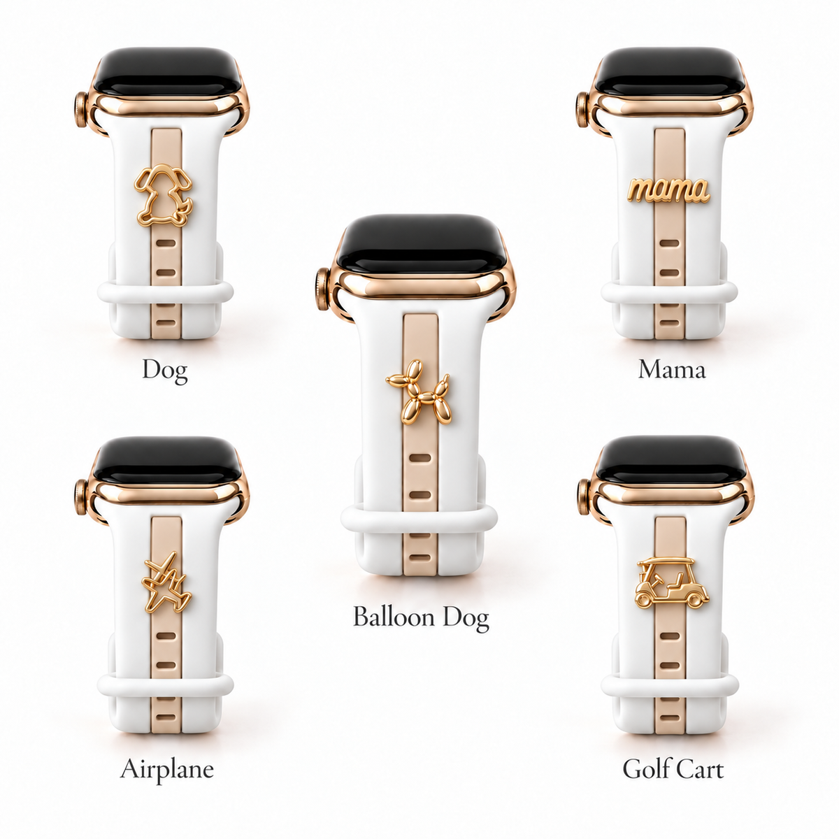 Skye White & Nude Sand Smart Watch Band
