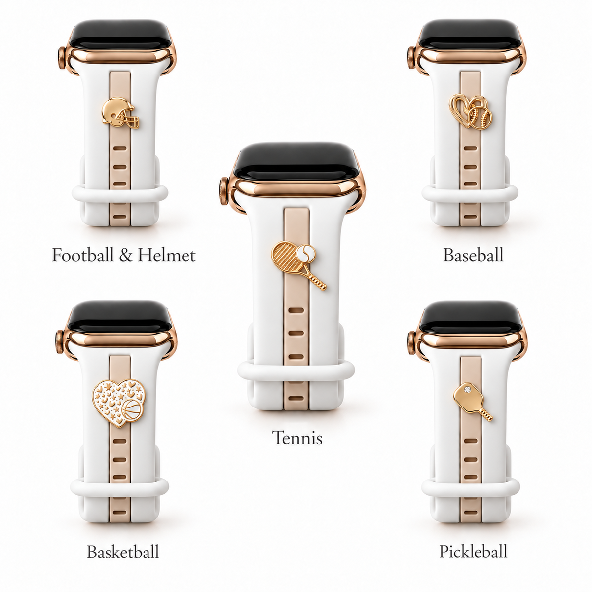 Skye White & Nude Sand Smart Watch Band